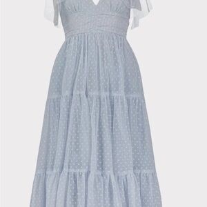 JessaKae Pale Blue Polka Dot Midi Dress